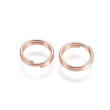 Honeyhandy 304 Stainless Steel Split Rings, Double Loops Jump Rings, Rose Gold, 7x1.4mm, Inner Diameter: 5.6mm, Single Wire: 0.7mm