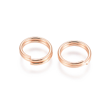 Honeyhandy 304 Stainless Steel Split Rings, Double Loops Jump Rings, Rose Gold, 10x2mm, Inner Diameter: 8mm, Single Wire: 1mm