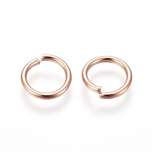 Honeyhandy 304 Stainless Steel Open Jump Rings, Rose Gold, 18 Gauge, 9x1mm, Inner Diameter: 7mm