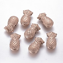 DICOSMETIC Ion Plating(IP) 304 Stainless Steel Beads, Pineapple, Rose Gold, 18.5x10x4.5mm, Hole: 1.6mm