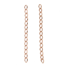 Honeyhandy 304 Stainless Steel Chain Extender, Dapped Curb Chain, Rose Gold, 45~52mm, Link: 4.5x2.5x0.5mm