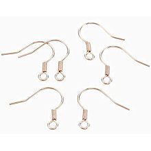 UNICRAFTALE 200Pcs 304 Stainless Steel Earring Hooks Rose Gold Hypoallergenic Fish Ear Wires Metal Earring Hooks for DIY Jewelry Findings 18x20x2mm, Hole 2mm