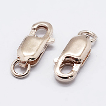 Honeyhandy 925 Sterling Silver Lobster Claw Clasps, Carved 925, Rose Gold, 10.5mm, Hole: 1mm