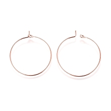 Honeyhandy Brass Wine Glass Charm Rings Hoop Earrings, Rose Gold, 20 Gauge, 25x0.8mm