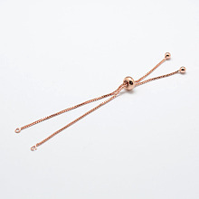 Honeyhandy Rack Plating Brass Chain Bracelet Making, Long-Lasting Plated, Slider Bracelets Making, Cadmium Free & Lead Free, Real Rose Gold Plated, Single Chain Length: about 115~120mm