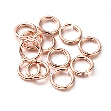 Honeyhandy Eco-Friendly Vacuum Plating & Long-Lasting Plated Brass Open Jump Rings, Rose Gold, 18 Gauge, 10x1mm, Inner Diameter: 8.4mm