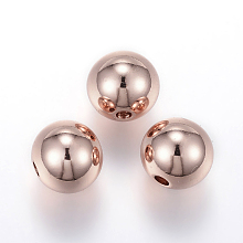 Honeyhandy Ion Plating(IP) 202 Stainless Steel Rondelle Spacer Beads, Rose Gold, 6x5mm, Hole: 1.8mm