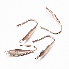 Honeyhandy Ion Plating(IP) 316 Surgical Stainless Steel Earring Hooks, with Vertical Loop, Rose Gold, 19.5x4.5x1mm, Hole: 1.2mm