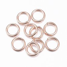 Honeyhandy 304 Stainless Steel Open Jump Rings, Rose Gold, 8x1.2mm, Inner Diameter: 6mm