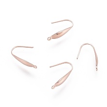 Honeyhandy 316 Surgical Stainless Steel Earring Hooks, Ear Wire, with Vertical Loop, Rose Gold, 20x4.5x1mm, Hole: 1.2mm, Pin: 0.8mm