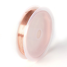 Honeyhandy Round Copper Wire for Jewelry Making, Long-Lasting Plated, Rose Gold, 26 Gauge, 0.4mm, about 32.8 Feet(10m)/roll, 10 rolls/group