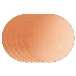 OLYCRAFT 5 pcs Pure Copper Round Plate 2.4 inch Diameter Rose Gold Brass Sheet Copper Metal Sheet Round Brass Disc Sheet for DIY Crafts Home Improvement Electricity Engraving 0.5mm Thick