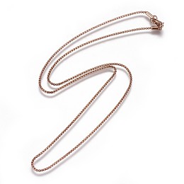 Honeyhandy 304 Stainless Steel Box Chain Necklaces, with Lobster Claw Clasps, Rose Gold, 19.6 inch(50cm), 1.5mm