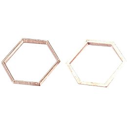 UNICRAFTALE 100pcs Alloy Linking Rings Hexagon Shape Charm Links Rose Gold Connector Charms for Necklaces Bracelets Jewelry Making 18x20x1mm