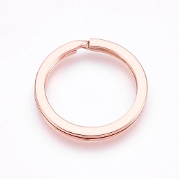 Honeyhandy Alloy Split Key Rings, Keychain Clasp Findings, Rose Gold, 25x2mm, Inner Diameter: 20mm