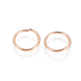 Honeyhandy 304 Stainless Steel Open Jump Rings, Rose Gold, 18 Gauge, 10x1mm, Inner Diameter: 8mm