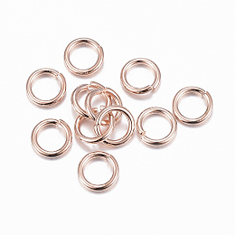 Honeyhandy 304 Stainless Steel Jump Rings, Open Jump Rings, Rose Gold, 18 Gauge, 6x1mm, Inner Diameter: 4mm