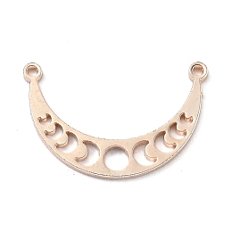 Honeyhandy 304 Stainless Steel Links, Moon Phase Links, Moon, Rose Gold, 14x21.5x1mm, Hole: 1mm