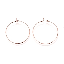 Honeyhandy Brass Wine Glass Charm Rings Hoop Earrings, Rose Gold, 20 Gauge, 25x0.8mm