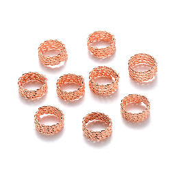 Honeyhandy Iron Dreadlocks Beads Hair Decoration, Hair Coil Cuffs, Ring, 4 Loops, Rose Gold, 14x5mm, Hole: 11.5mm