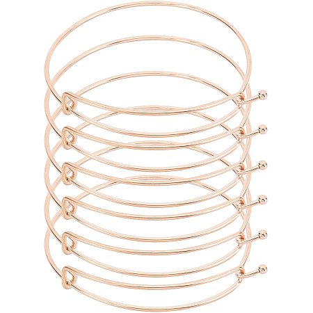 UNICRAFTALE 1pc 6.1~6.2 cm 304 Adjustable Stainless Steel Expandable Bracelet Making with Rose Gold Color Hypoallergenic Bracelet for Jewelry Making and DIY