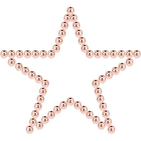SUNNYCLUE 1 Box 200Pcs 6mm Rose Gold Round Beads, Synthetic Hematite Beads Rondelle Beads Metal Loose Connector Beads Smooth Spacer Beads with Elastic Thread for DIY Bracelet Jewelry Making
