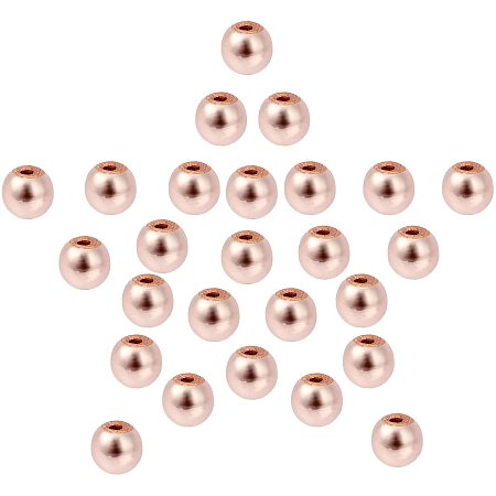 SUNNYCLUE 1 Box 400Pcs 4MM Rose Gold Plated Beads Round Loose Spacer Hematite Rondelle Shape Smooth Metal Mini Balls with Elastic Thread for DIY Bracelets Crafts Making Supplies