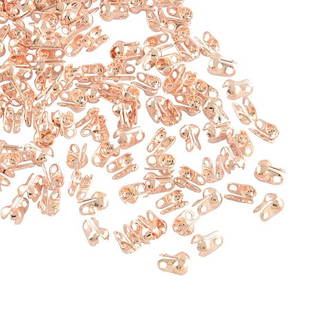 NBEADS 5000 PCS Rose Gold Iron Bead Tips, Open Clamshell Fold-Over Bead Tips Knot Covers End Caps Jewelry Making Components