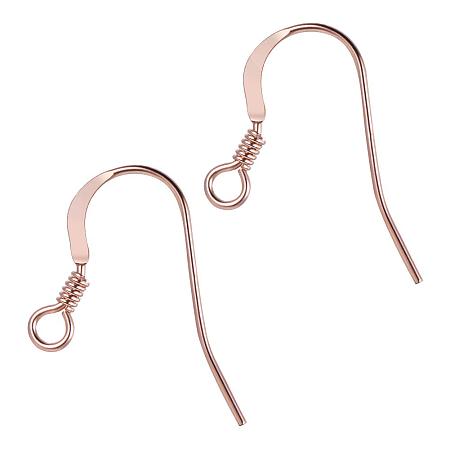 BENECREAT 3 Pairs 14K Rose Gold Filled Earring Hooks Wires with Loop Dangle Earring Findings for DIY Jewelry Making