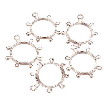 ARRICRAFT 10 pcs Alloy Sun Shape Open Back Bezel Pendants with Loop for UV Resin Crafts Jewelry Making, Rose Gold