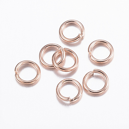 Honeyhandy 304 Stainless Steel Open Jump Rings, Rose Gold, 21 Gauge, 4.5x0.7mm, Inner Diameter: 3.1mm