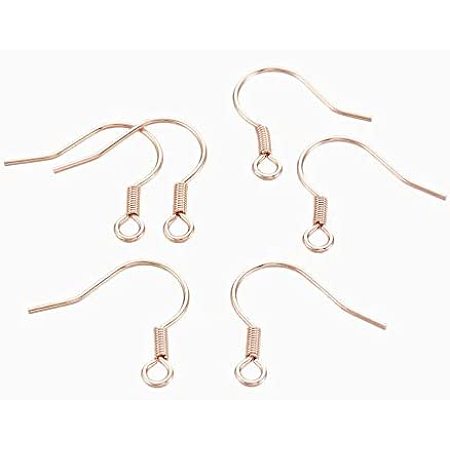 UNICRAFTALE 200Pcs 304 Stainless Steel Earring Hooks Rose Gold