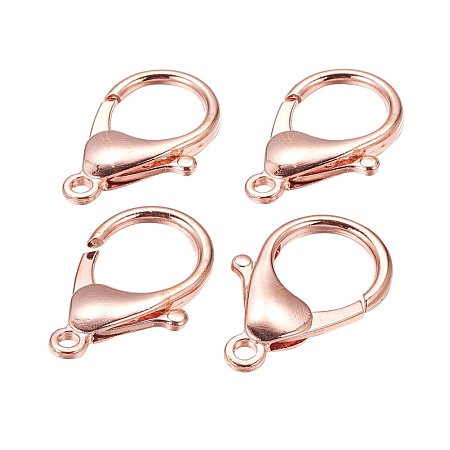 NBEADS 5 PCS Rose Gold Color Alloy Lobster Claw Clasps, Curved Bracelet Necklace Lobster Clasps DIY Jewelry Fastener Hook for Jewelry Making Supplies