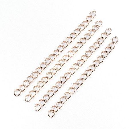 Honeyhandy Ion Plating(IP) 304 Stainless Steel Chain Extender, Rose Gold, 45~50x3mm