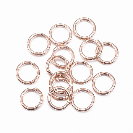 Honeyhandy 304 Stainless Steel Open Jump Rings, Rose Gold, 18 Gauge, 7x1mm, Inner Diameter: 5mm