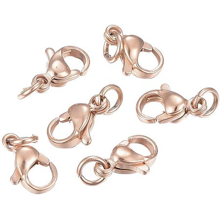 UNICRAFTABLE 10PCS Stainless Steel Lobster Claw Clasps Rose Gold Clasp Connector Findings for DIY Jewelry Making 10x6x3mm