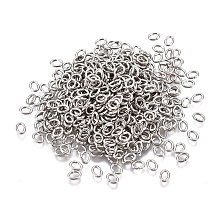 Honeyhandy 304 Stainless Steel Jump Rings, Open Jump Rings, Oval, Stainless Steel Color, 4x3x0.6mm, Inner Diameter: 1.5x2.5mm