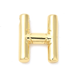 Honeyhandy Eco-Friendly Rack Plating Brass Pendants, Long-Lasting Plated, Lead Free & Cadmium Free, Real 18K Gold Plated, Letter Charm, Letter H, 21~23x13~26x4.5~5.5mm, Hole: 2.5~3.5x1.5~2mm