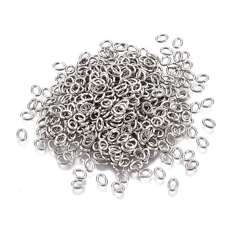 Honeyhandy 304 Stainless Steel Jump Rings, Open Jump Rings, Oval, Stainless Steel Color, 4x3x0.6mm, Inner Diameter: 1.5x2.5mm