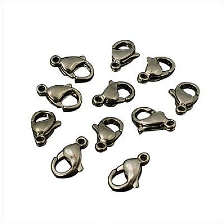 UNICRAFTABLE 100pcs 304 Stainless Steel Lobster Claw Clasps Metal Silver Tone Clasps 2.5mm Hole Fastener Hook Jewelry Findings for Handicrafts Jewelry Making 19x12x5mm