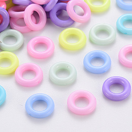 Arricraft Opaque Acrylic Linking Rings, Dyed, Ring, Mixed Color, 10x2mm, Inner Diameter: 5mm, about 3650pcs/500g