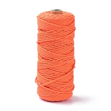 Honeyhandy Cotton String Threads, for DIY Crafts, Gift Wrapping and Jewelry Making, Coral, 3mm, about 109.36 Yards(100m)/Roll