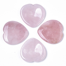 Honeyhandy Natural Rose Quartz Thumb Worry Stone, Pocket Palm Stones, for Healing Reiki Stress Relief, Heart Shape, 39~40x39~40x5~6mm