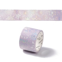 Laser Washi Paper Decorative Adhesive Tapes, for DIY Scrapbooking, Craft, Arts, Snowflake Pattern, 30mm