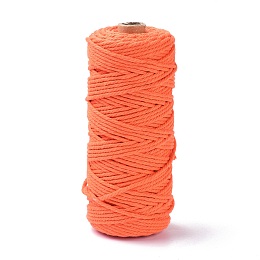 Honeyhandy Cotton String Threads, for DIY Crafts, Gift Wrapping and Jewelry Making, Coral, 3mm, about 109.36 Yards(100m)/Roll