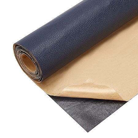 BENECREAT 11.8x53 Inch Adhesive Leather Repair Patch for Sofa Couch Car Seat Furniture (Midnight Blue, 0.1cm Thick)