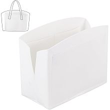 PandaHall Elite Felt Purse Organizer Insert, 11.8x5.1x9 Inch White Bag Organizer with Zipper Bag in Bag Foldable Tote Bag Liner Pocket Organizer for Women Handbag Purse Wallet Travel Office