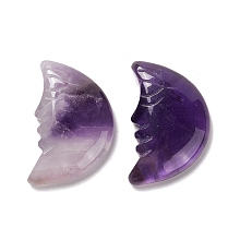 Honeyhandy Natural Amethyst Cabochons, Moon, 35x22.5x7mm