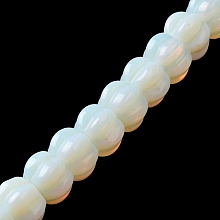 Opalite Beads Strands, Pumpkin, 10x14x12.5mm, Hole: 1mm, about 20pcs/strand, 7.72''~7.76''(19.6~19.7cm)