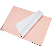 SUPERFINDINGS 50 Sheets 7.3inch Wide Light Salmon Cloth Patches A4 Hot Foil Stamping Paper Metallic Mirror Cardstock Premium Card for T-Shirt Clothes Fabric Decoration